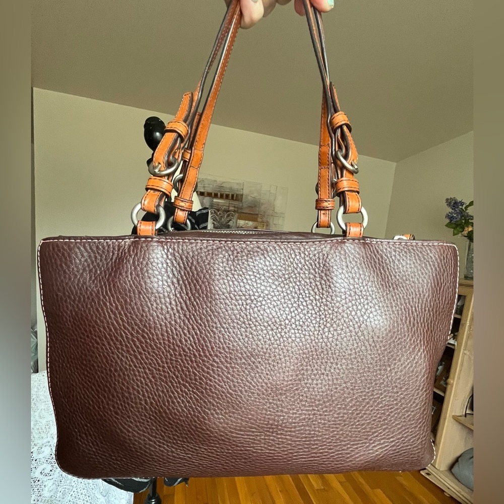 Coach Brown Leather Shoulder Bag with Tan Handles - Picture 5 of 16
